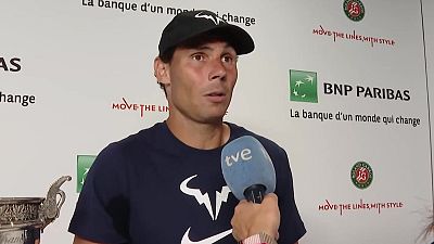 Rafa Nadal con la Copa de los Mosqueteros en 2005