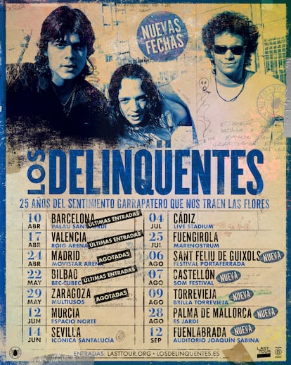 Los Delinqüentes en un concierto, con Canijo de Jerez y Diego Pozo, El Ratón, listos para tocar. (Fuente: El País)