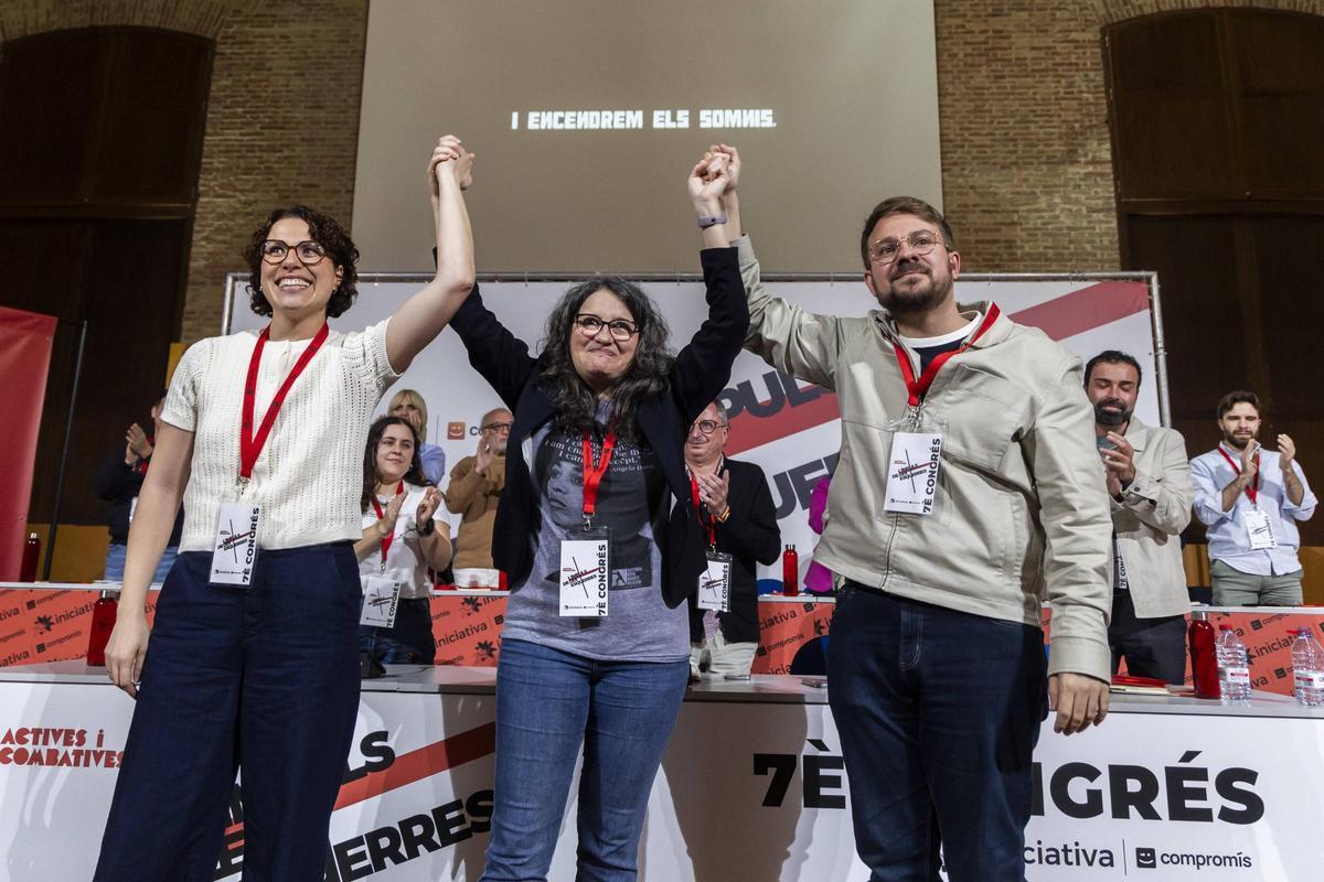 Mónica Oltra junto a otros líderes de la izquierda valenciana (Fuente: El Periódico Política)