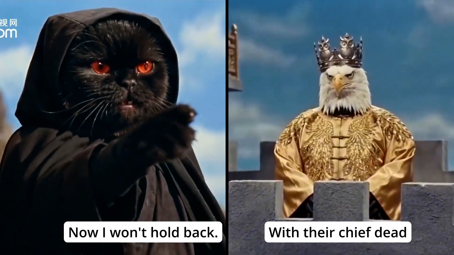 La sátira china que enfrenta al águila con el gato persa