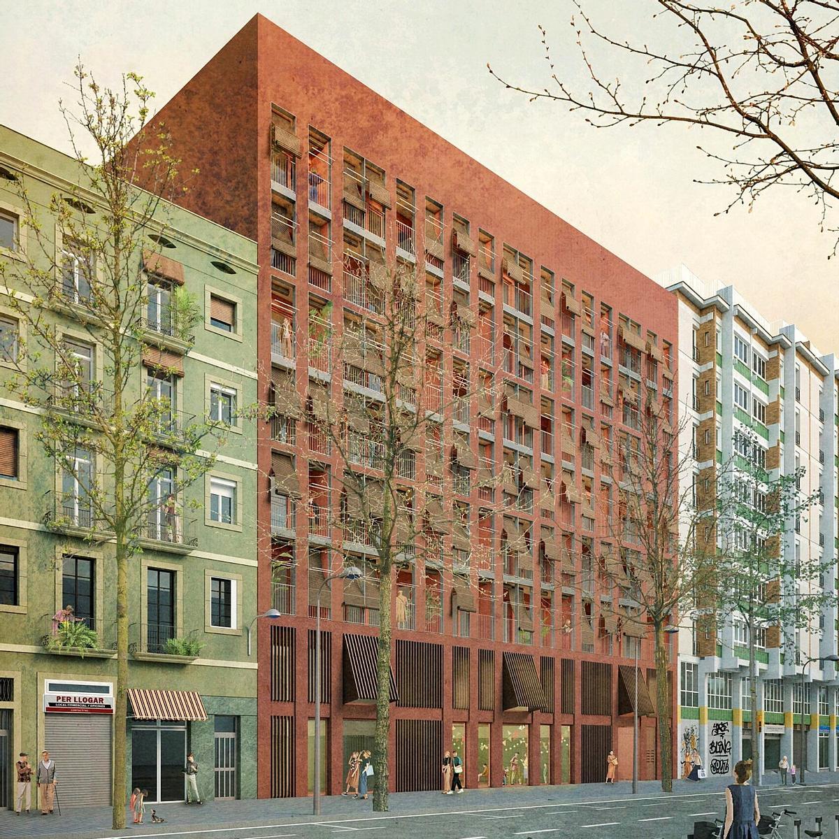 Imagen virtual de una vivienda de la Promoción Social Sant Pau en Barcelona (Fuente: El Periódico)