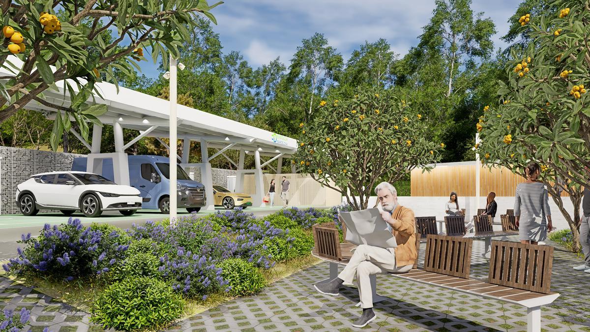 Alcalde de Barcelona, Jaume Collboni, presentando el proyecto de electrolinera (Fuente: El Periódico)