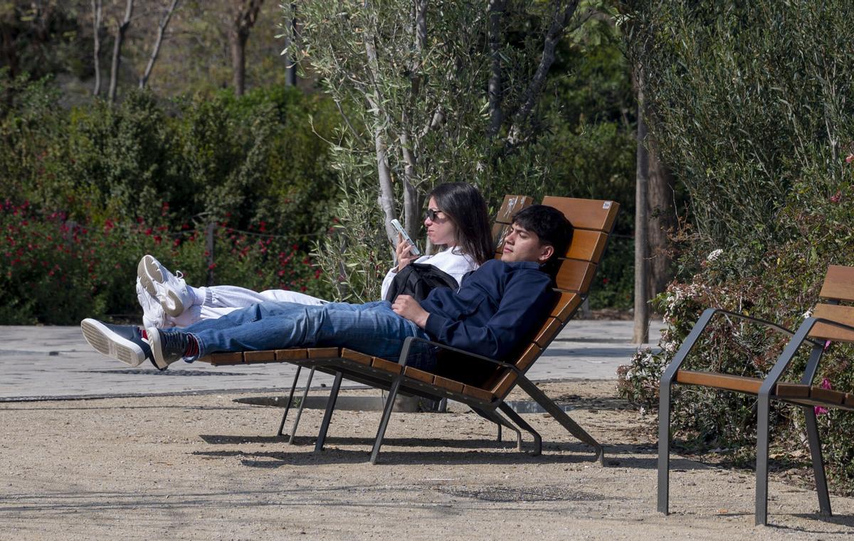 Sillas altas en el parque de Glòries, ofreciendo una visión panorámica (Fuente: El Periódico)