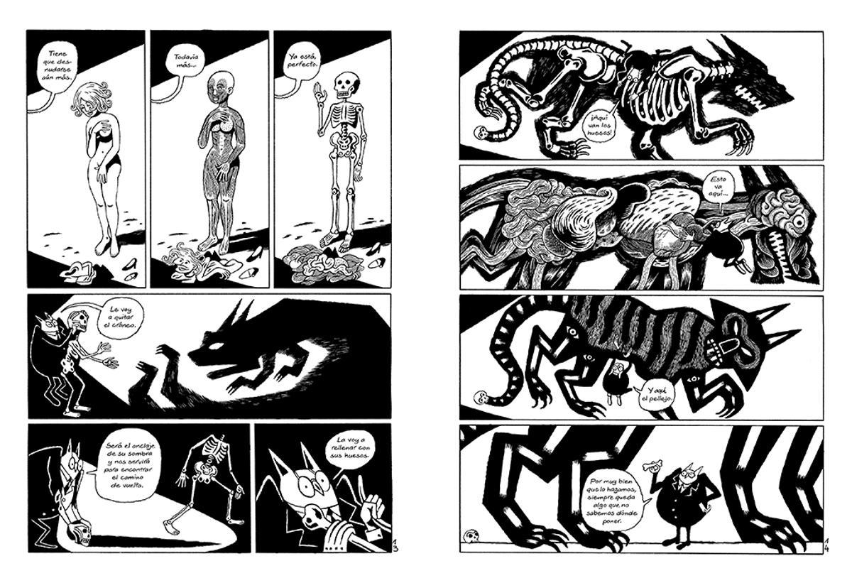 Página de 'El señor Búho y el país de los muertos' con una imagen inquietante del inframundo. (Fuente: El Periódico)