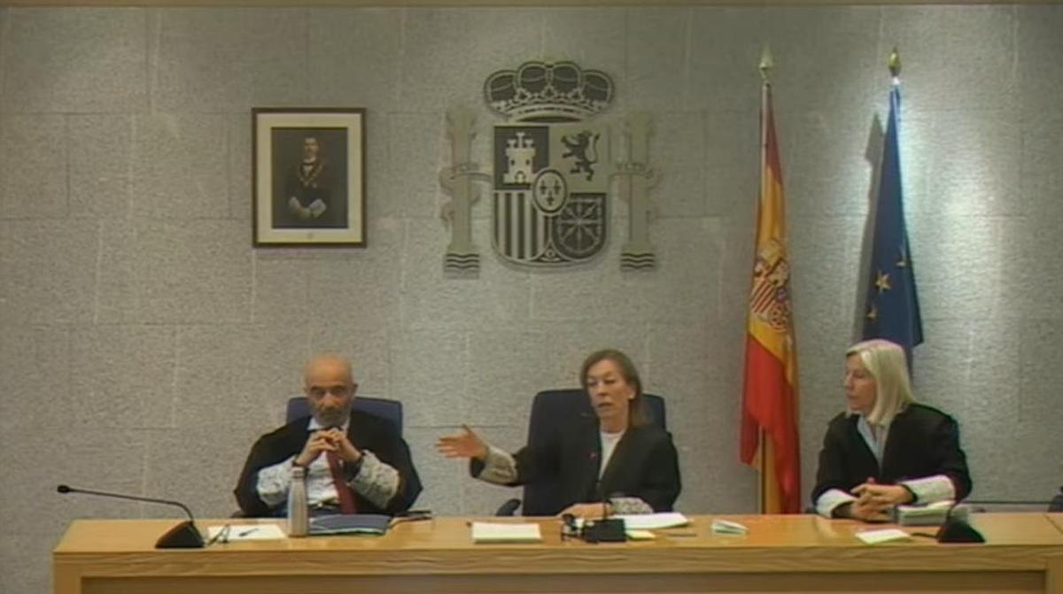 Magistrada Teresa Palacios durante una sesión del juicio de Kitchen en la Audiencia Nacional de San Fernando de Henares