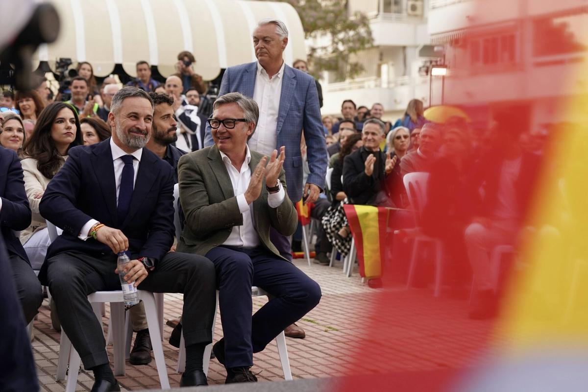 Santiago Abascal en el acto de apertura de la precampaña de Vox en Málaga