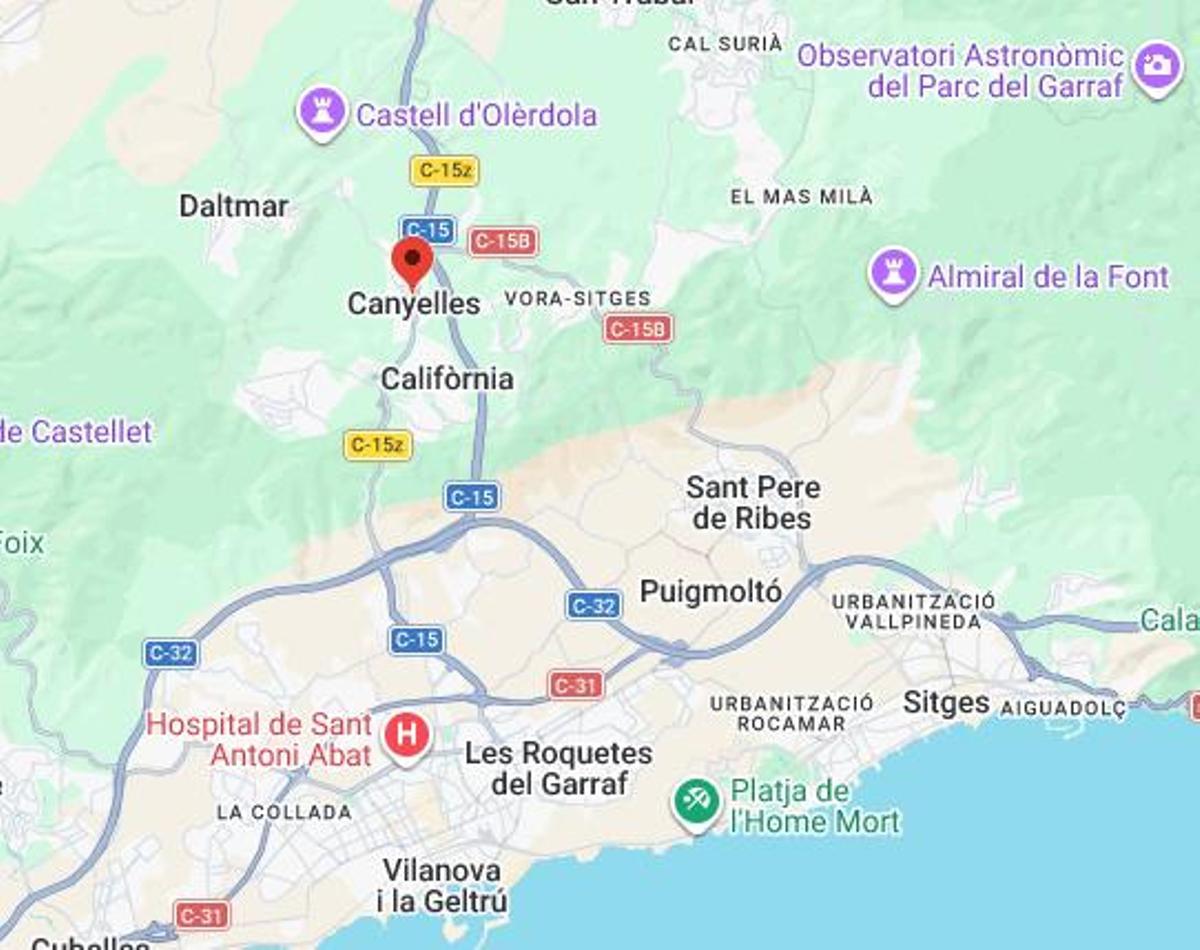 Vista panorámica del Castillo de Canyelles junto a la iglesia de Santa Magdalena