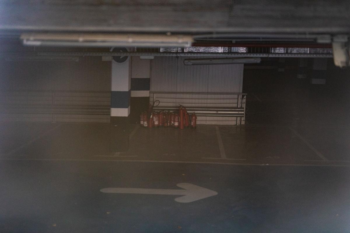 Interior vacío del parking subterráneo de la plaza Eucaliptus, con tres plantas sin uso desde 2013