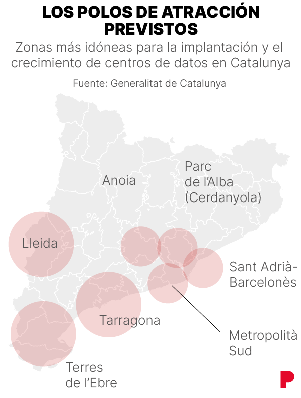 Mapa de las áreas estratégicas designadas como polos de atracción