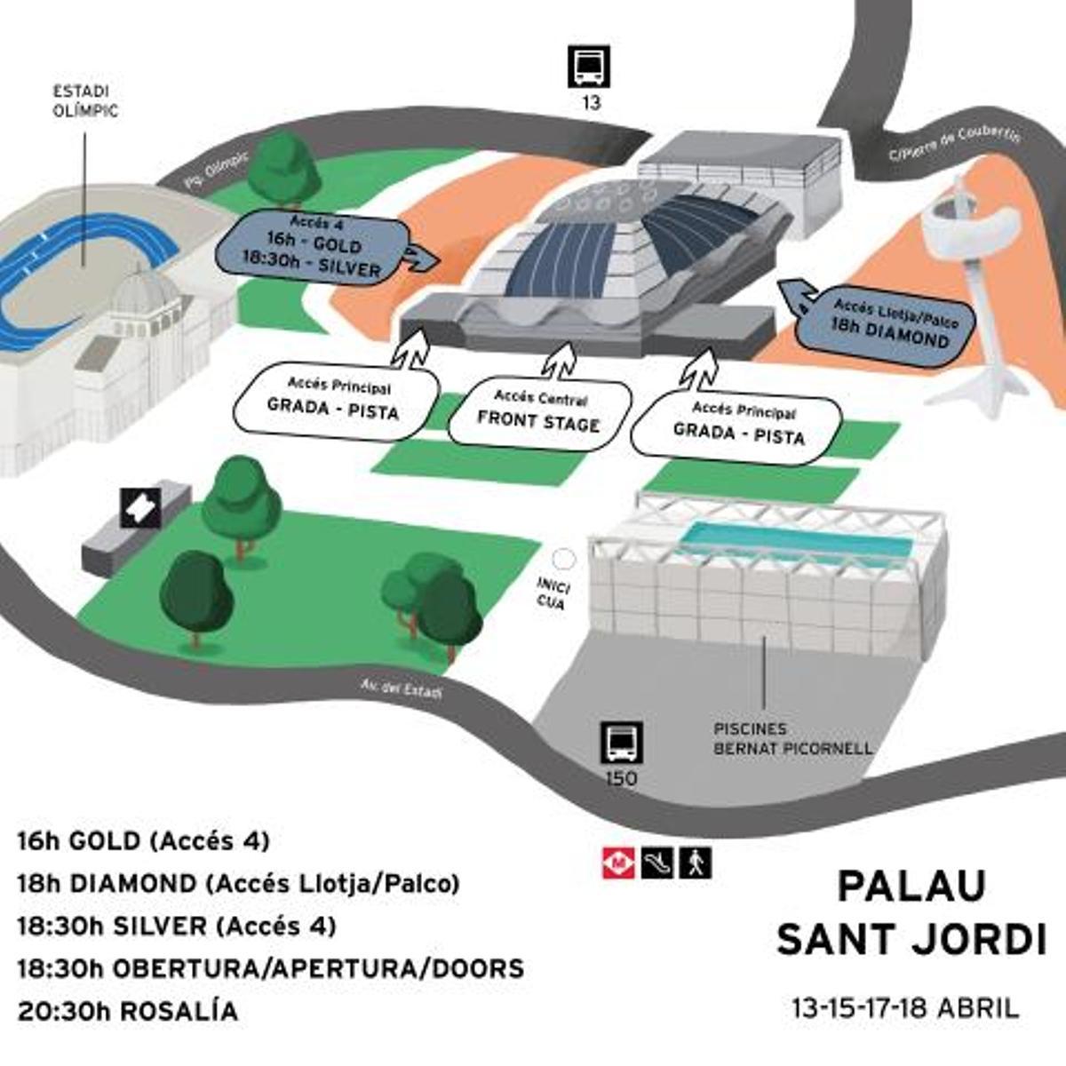 Rosalía en el escenario del Palau Sant Jordi durante el Lux Tour