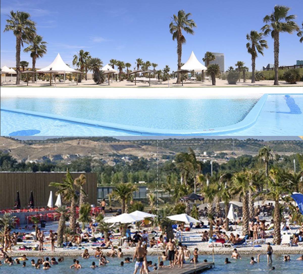 Vista deteriorada de la Playa de Zaragoza cerrada