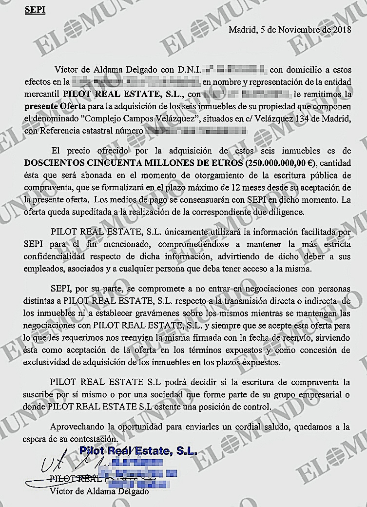 Vista del complejo Campos Velázquez, sede central de la SEPI en Madrid