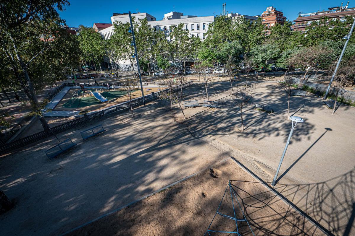 Render de la futura estación soterrada de Fabra i Puig bajo el parque entre Río de Janeiro, Campo de Porta y Andreu Nin