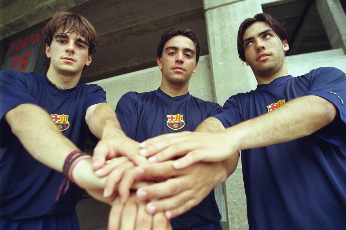 Mario Rosas en su época de promesa dentro del vestuario del Barcelona