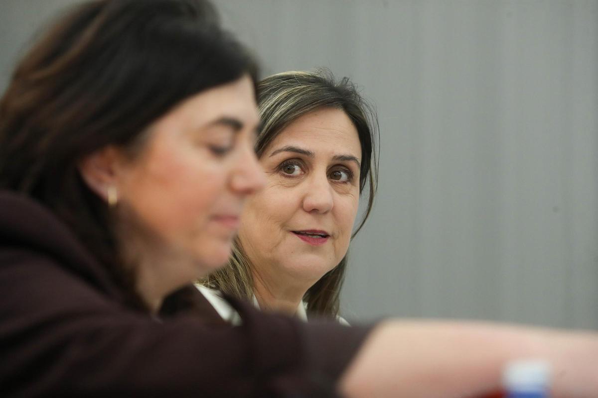 Elena Candia y María Reigosa en la rueda de prensa sobre la moción de censura en Lugo