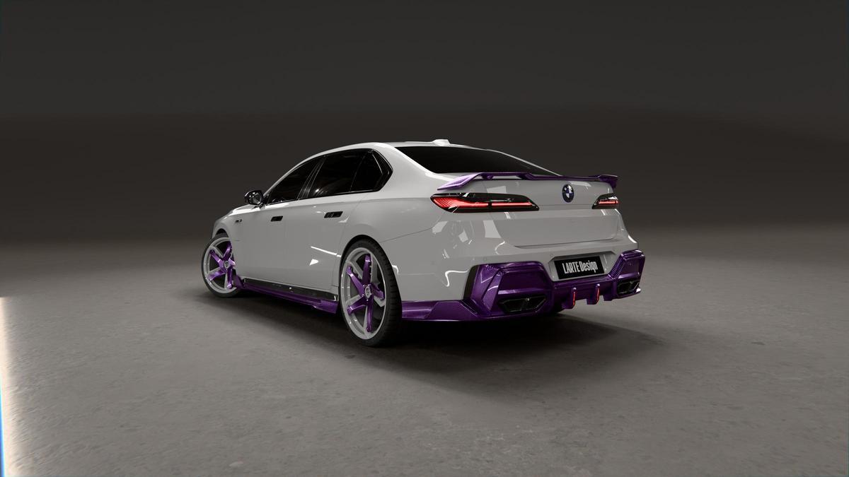 BMW Serie 7 G70 760i con kit de fibra de carbono violeta de Larte Design