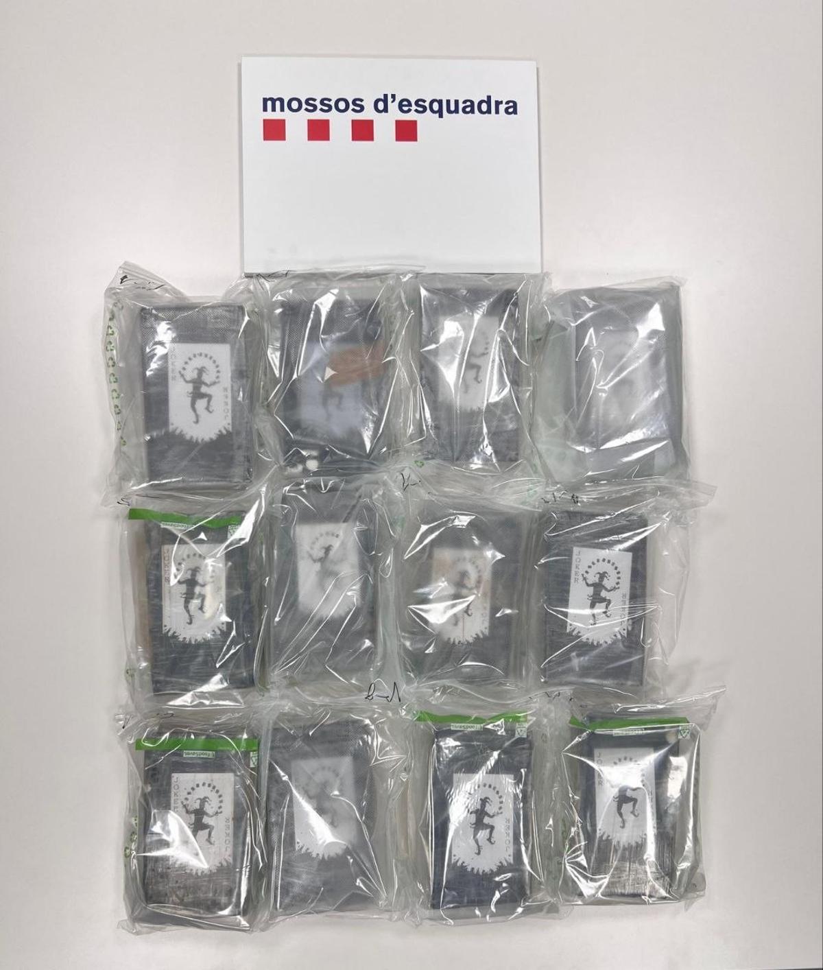 Patrulla de los Mossos d'Esquadra inspeccionando un vehículo en Santa Coloma de Gramenet