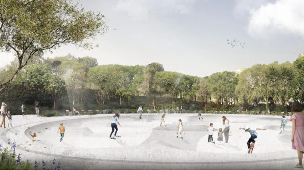 Render virtual del pump track de la nueva plaza Pablo Neruda