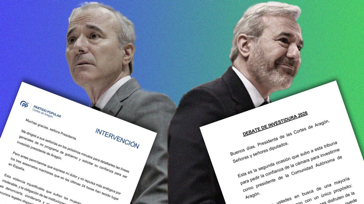 Jorge Azcón pronuncia su discurso de investidura 2026 y rompe con el tono conciliador de 2023