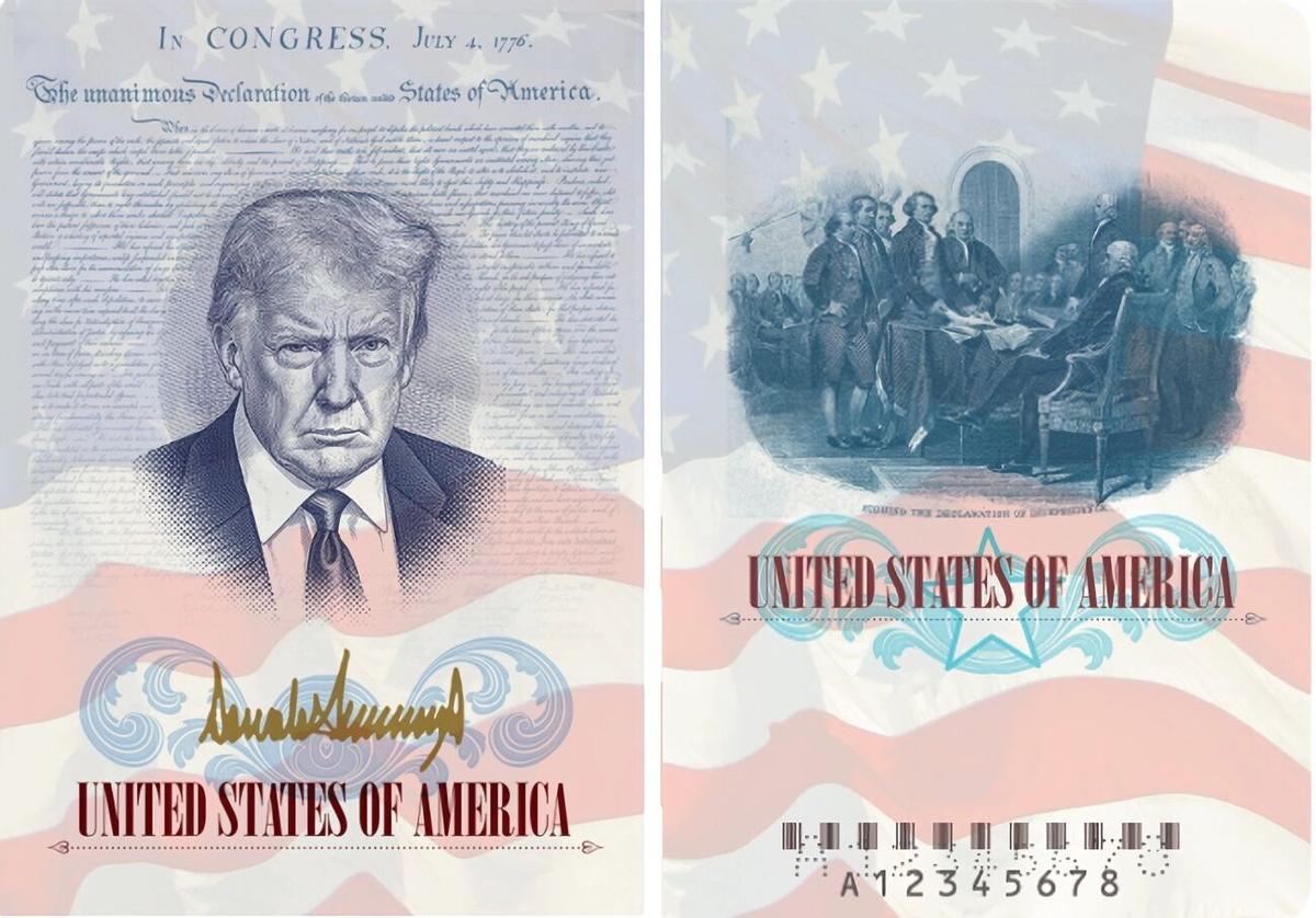 Pasaportes EE.UU. edición especial con foto de Trump para el 250.º aniversario de la independencia