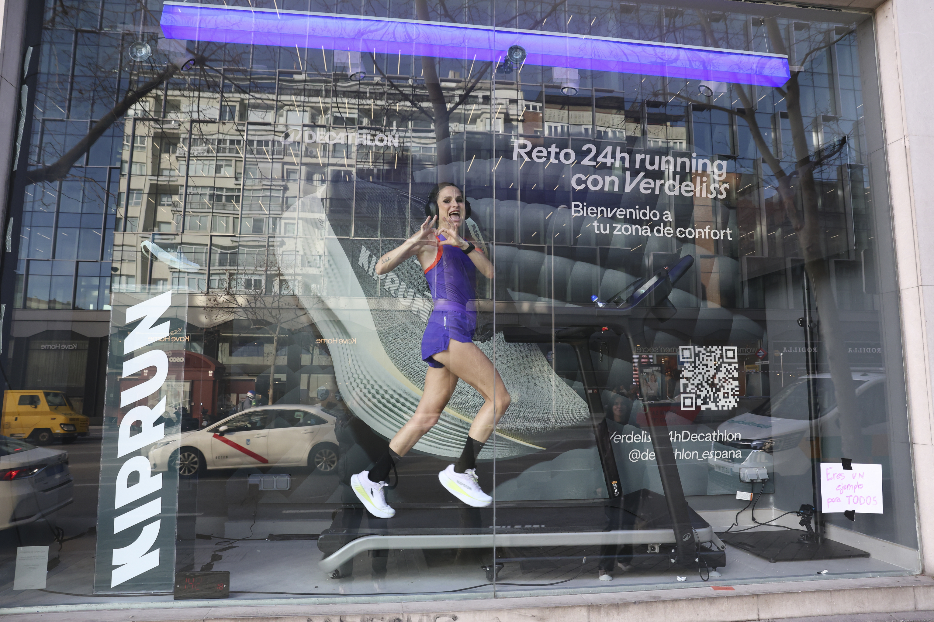 Verdeliss en la meta del Maratón de Madrid