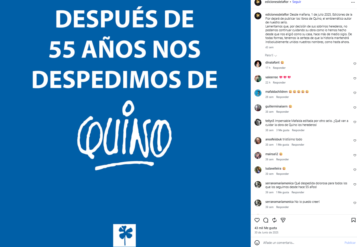 Cierre de Ediciones de la Flor: la editorial que dio vida a Mafalda se despide