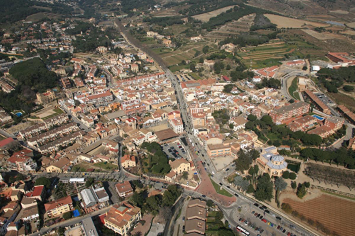 Vista aérea de Alella que muestra su entorno residencial