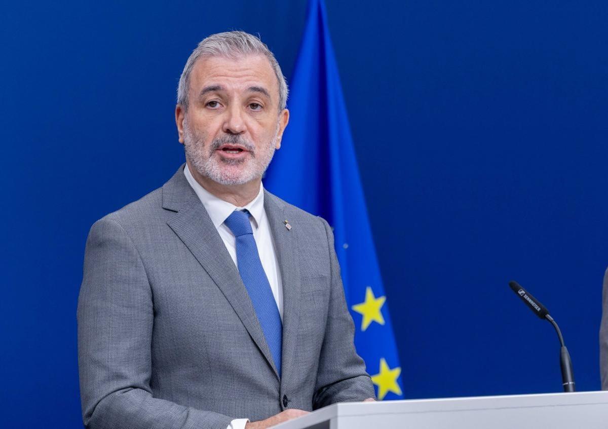 Alcalde de Barcelona Jaume Collboni y vicepresidenta de la Comisión Europea Teresa Ribera en una rueda de prensa en Bruselas