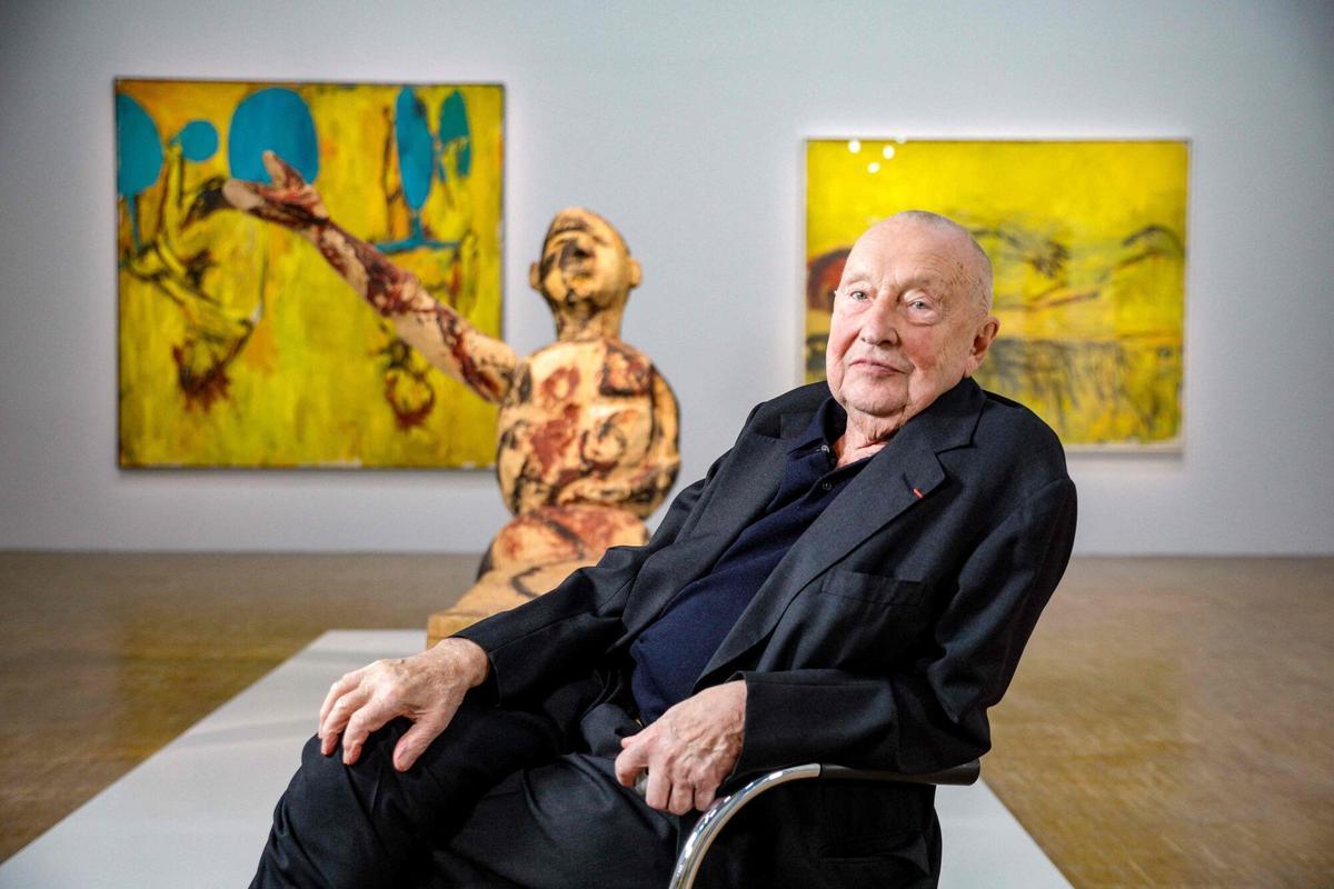 Instalación de la retrospectiva de Georg Baselitz en el Centro Pompidó, París, 2021
