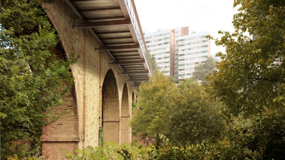 Can Cuiàs: Barcelona inicia la obra del acueducto convertido en pasarela peatonal