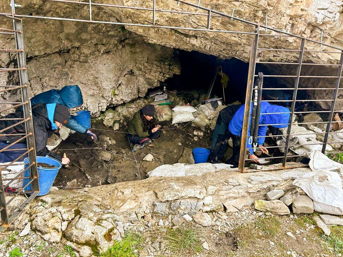 Vista interior de la Cueva 338 donde se realizaron los trabajos de excavación