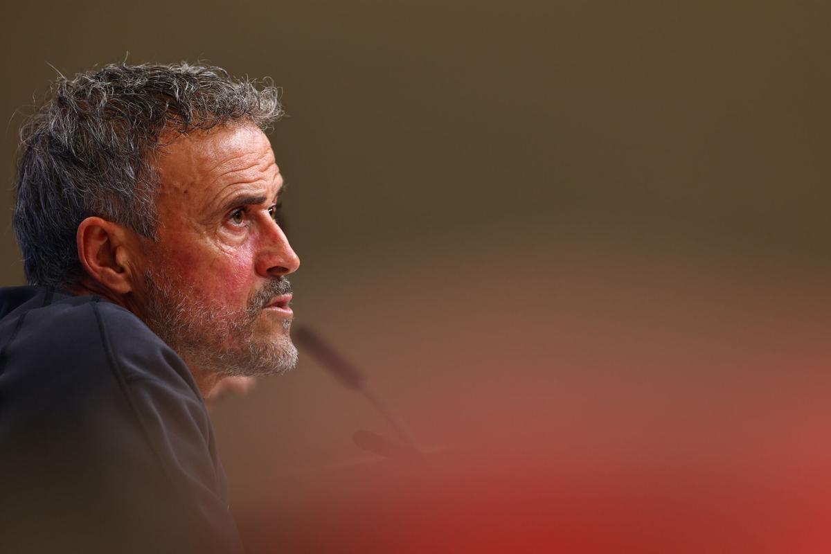 Luis Enrique en rueda de prensa antes del partido contra el Bayern