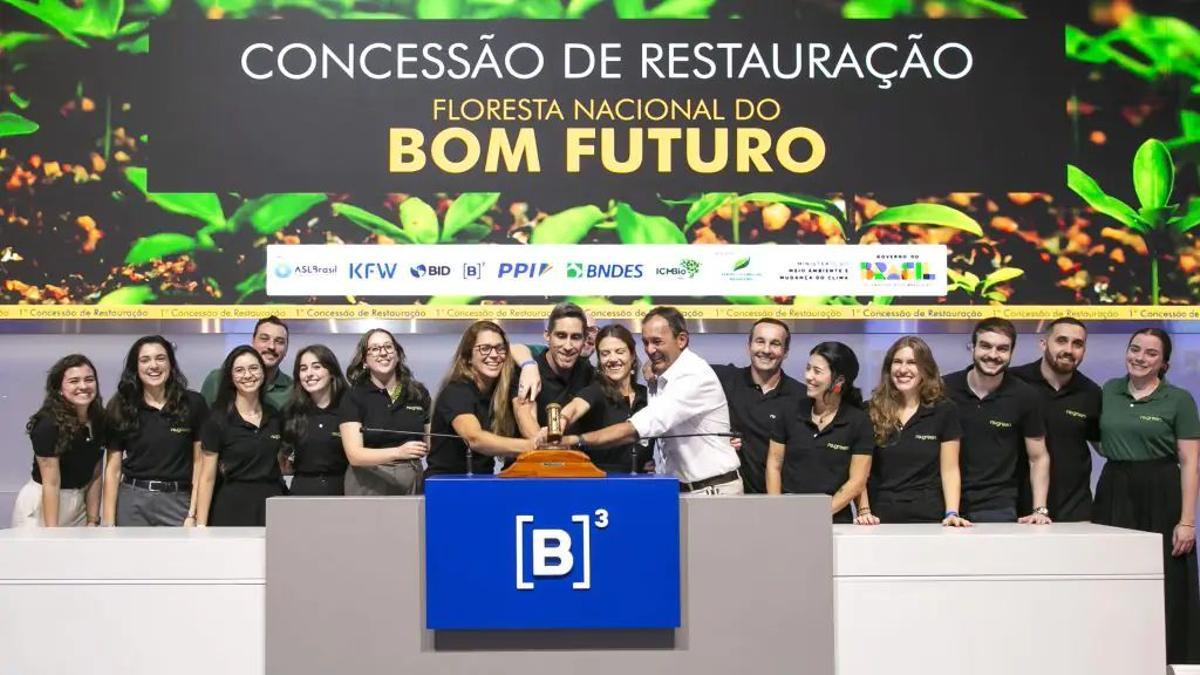Mapa de la zona de reforestación en el Bosque Nacional Bom Futuro, Rondônia