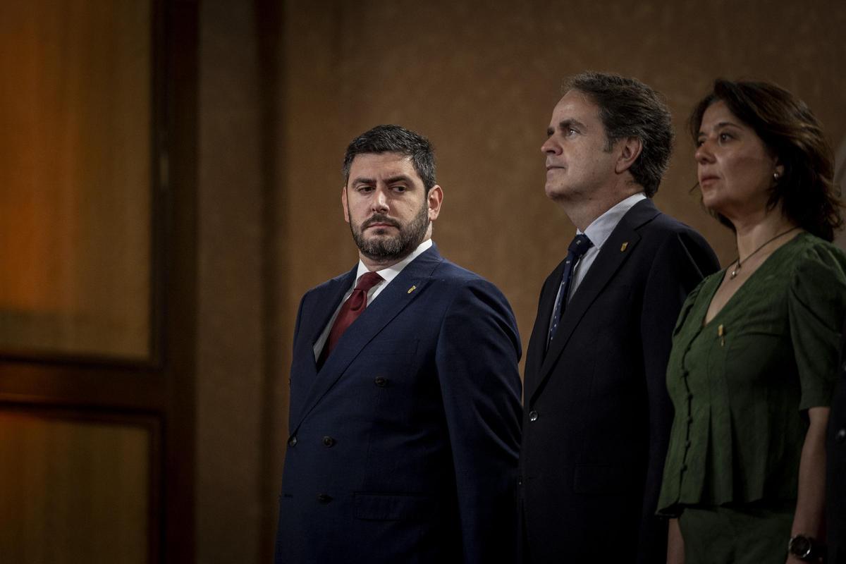 Vista interior de la sala de gobierno aragonés donde se anunciaron los nuevos cargos