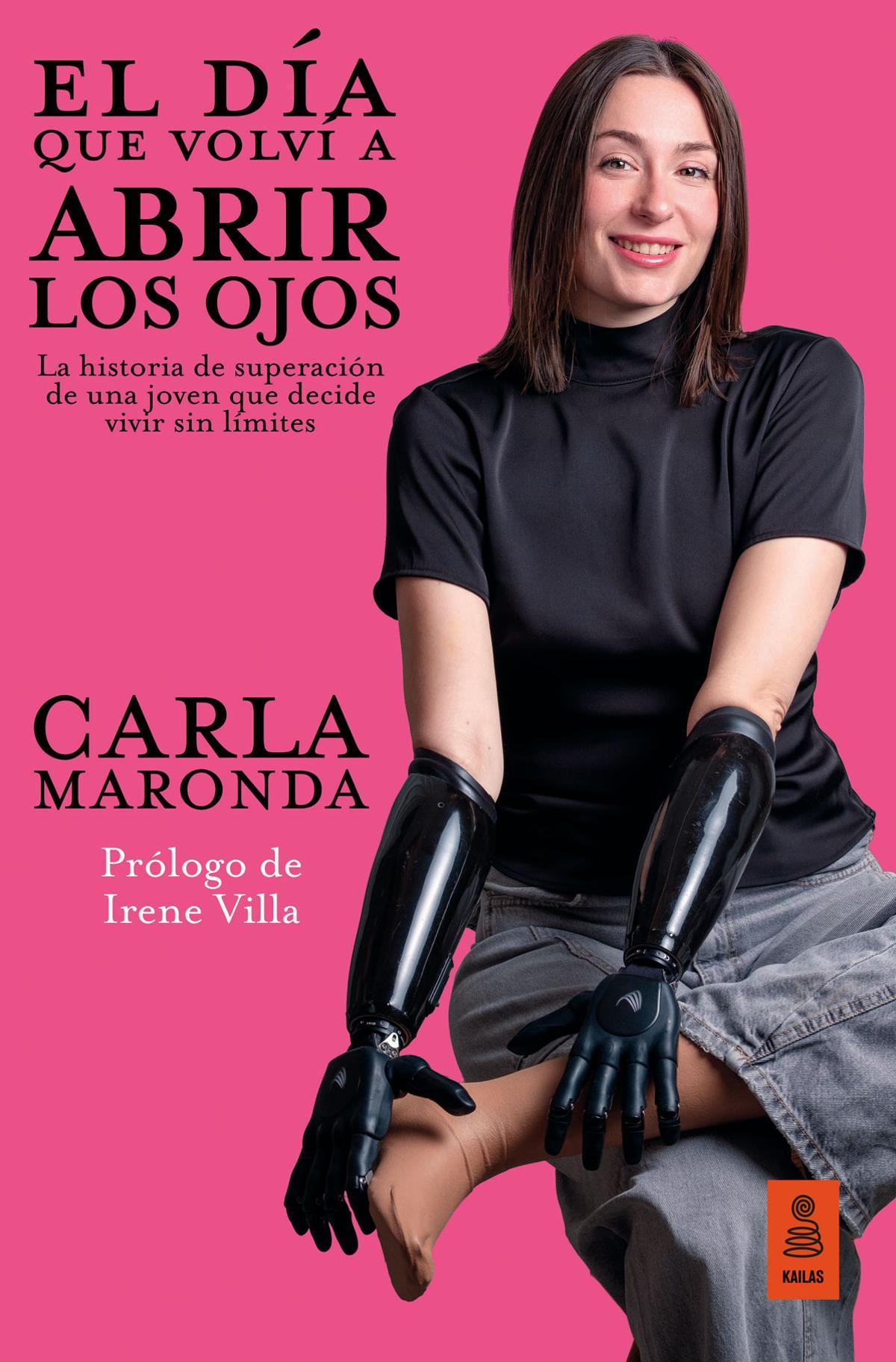 Carla Maronda en la portada de su libro 'El día que volví a abrir los ojos'
