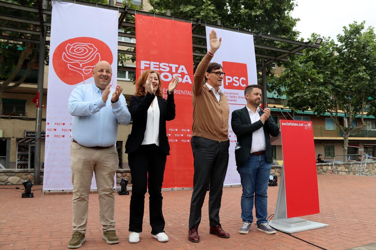 Salvador Illa y Francina Armengol en la Festa de la Rosa, Montmeló