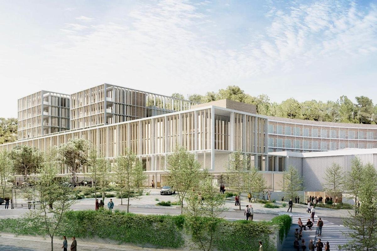 Render del futuro Hospital Sant Jaume de Calella con ampliación