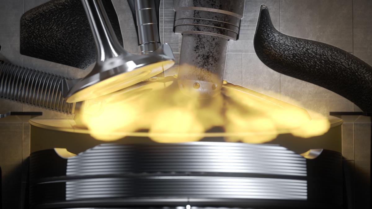 Motor BMW M con la tecnología Ignite mostrando la pre‑cámara integrada en la culata