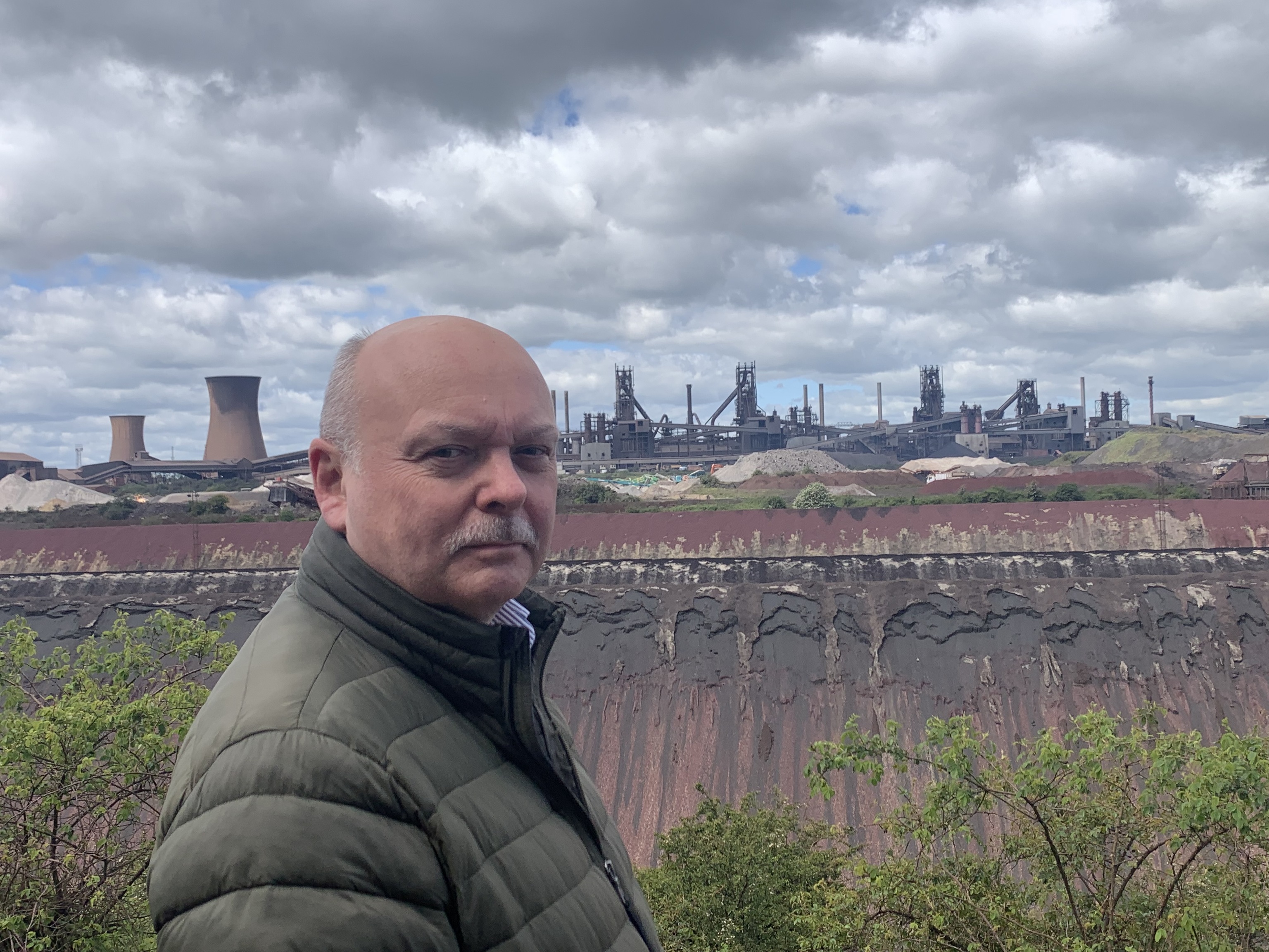Vista aérea de la planta siderúrgica de British Steel en Scunthorpe