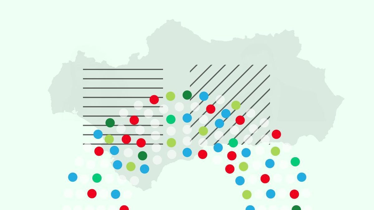 Mapa de resultados electorales del 17M en Andalucía por municipios y distritos