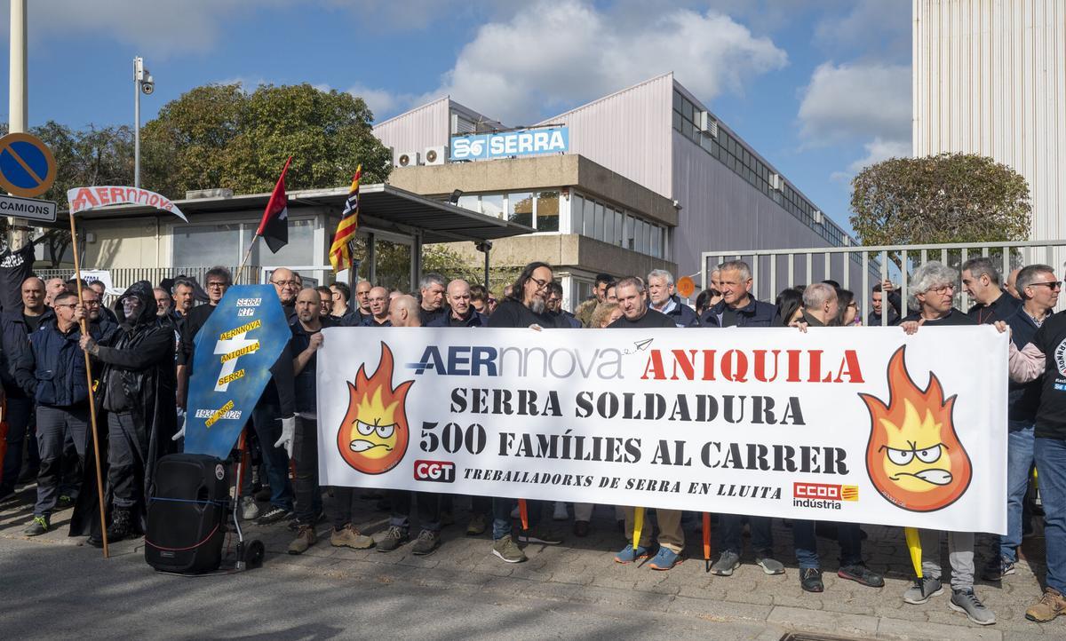 Instalaciones de Serra Soldadura en la Zona Franca de Barcelona, vacías tras la subasta desierta.