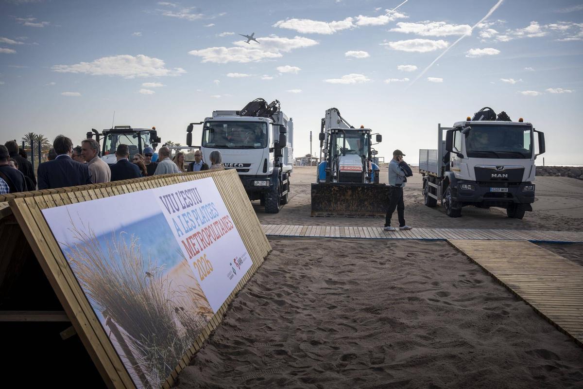 Playa de la Murtra en Viladecans durante la presentación de la temporada de playas del AMB