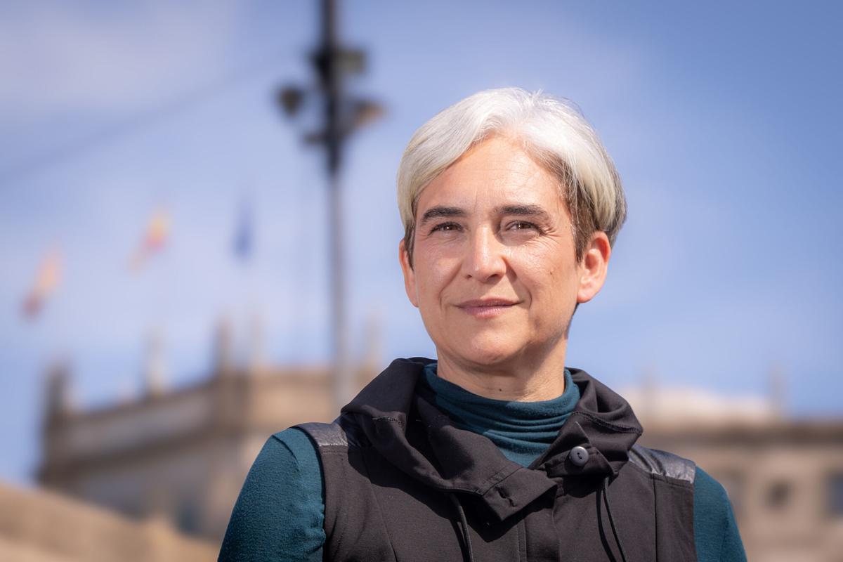Ada Colau en la Plaça Catalunya durante la manifestación del 15‑M