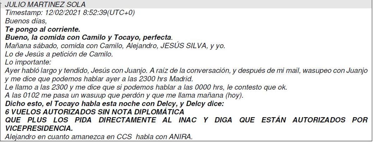 Documento oficial del juzgado con la solicitud de información a Suiza