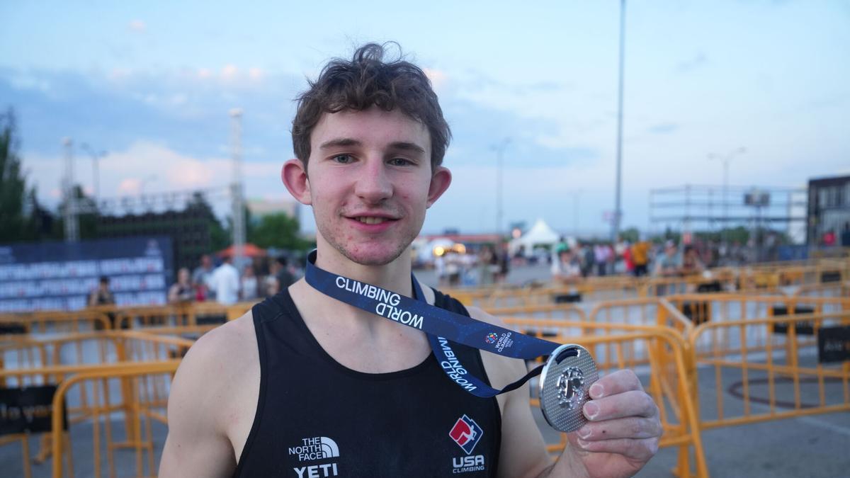 Colin Duffy se lleva la plata en la Copa del Mundo de Escalada en Madrid