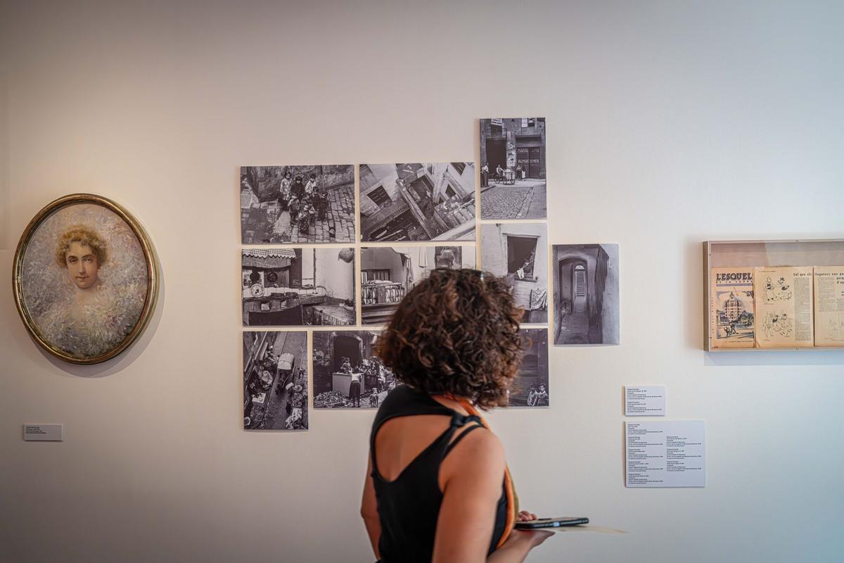 Detalle de la obra de Margaret Michaelis sobre el Barrio Chino dentro de la muestra
