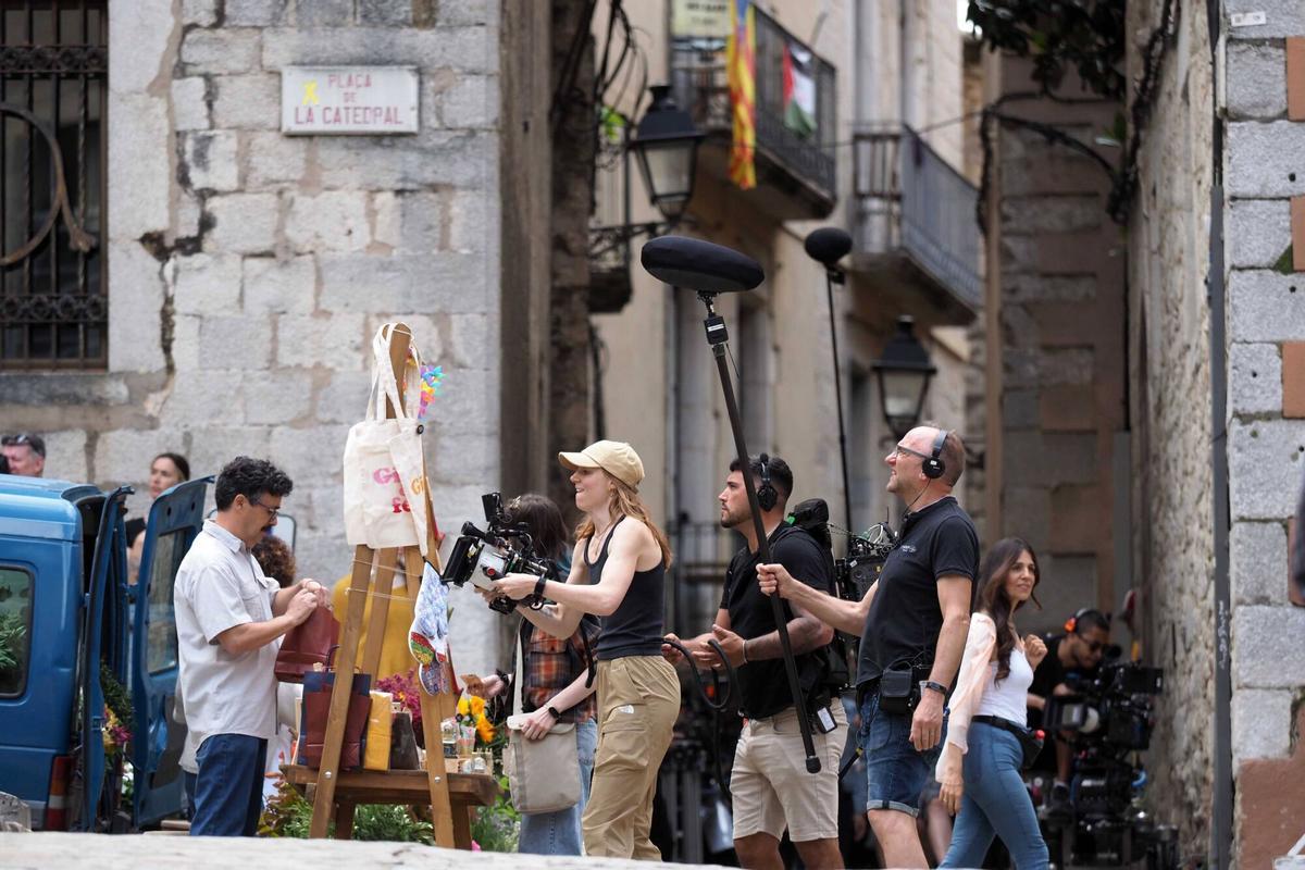 Primer día de rodaje de la serie Tomb Raider en el Barri Vell de Girona