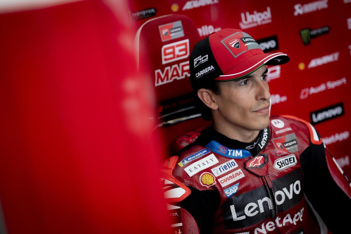Marc Márquez celebra su pole en el sprint del GP de Hungría 2024