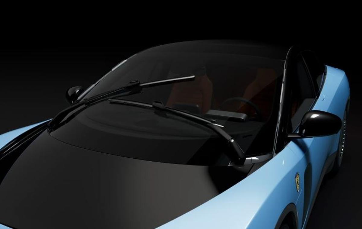 Ferrari Luce con su innovadora carrocería de vidrio continuo bajo el sol