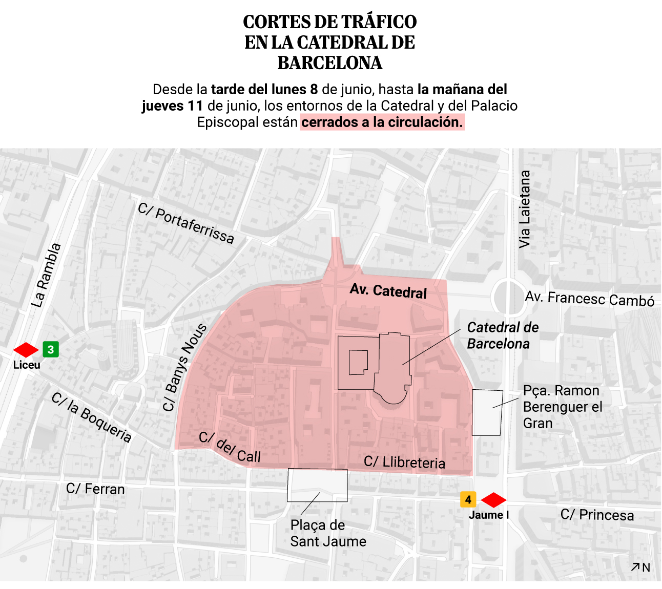 Catedral de Barcelona preparada para la Hora Media